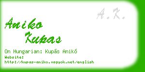 aniko kupas business card